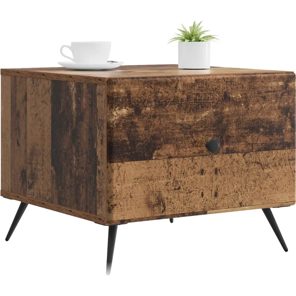 vidaXL Salontafel Oud hout 49 x 50 x 40 cm Bewerkt hout bruin, foto 3