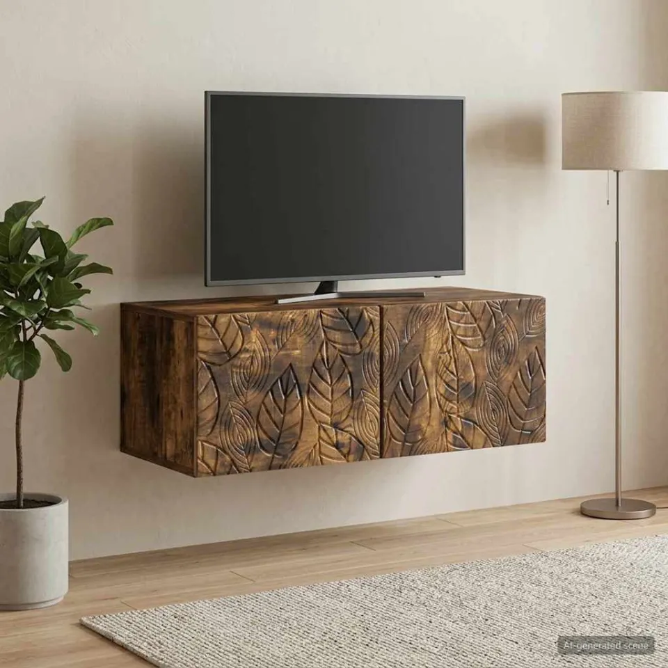 vidaXL Wandbeugel TV-kast 59,5 x 41 x 30 cm Gerookt eiken Bewerkt hout, foto 3