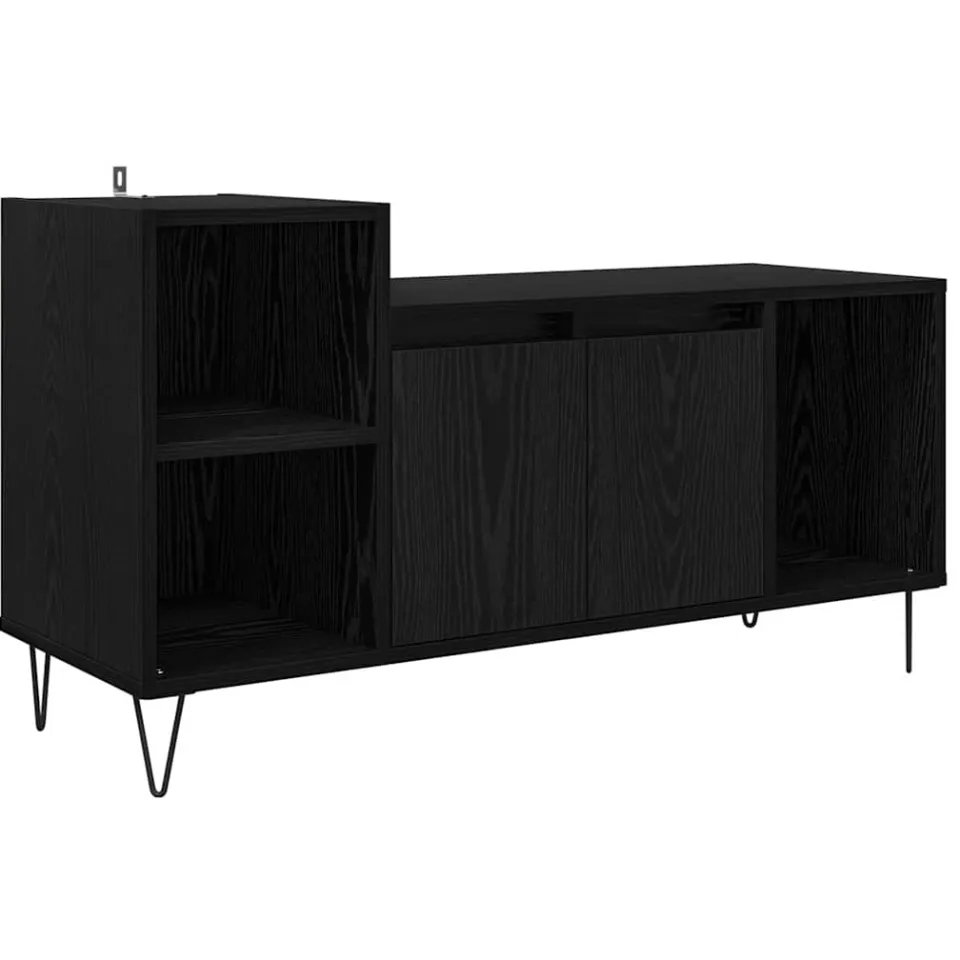 vidaXL TV-kast 100 x 35 x 55 cm Zwart Eiken Bewerkt hout, foto 3