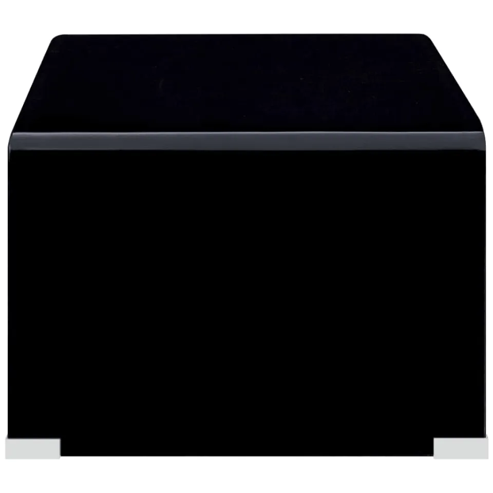 vidaXL Salontafel 98x45x31 cm gehard glas zwart, foto 3