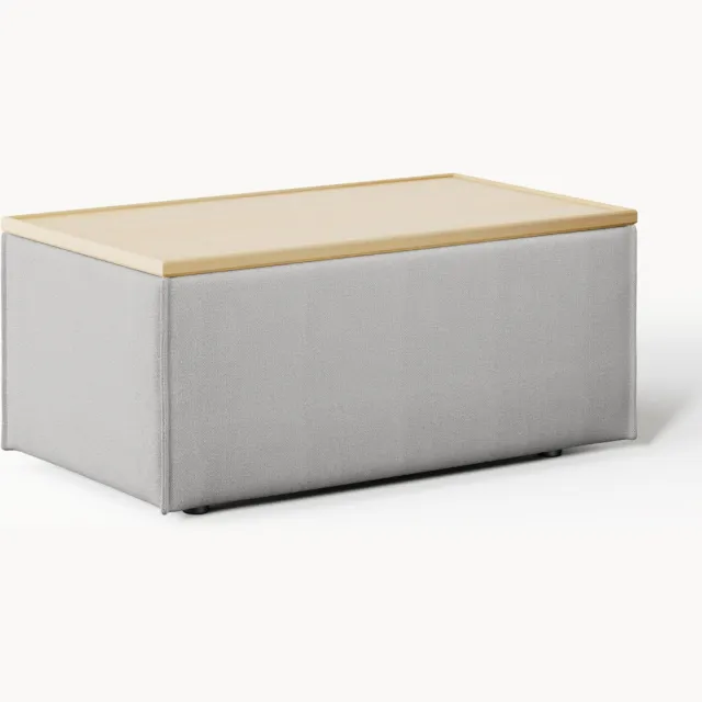 Westwing Collection Voetenbank Lennon met opbergruimte grijs