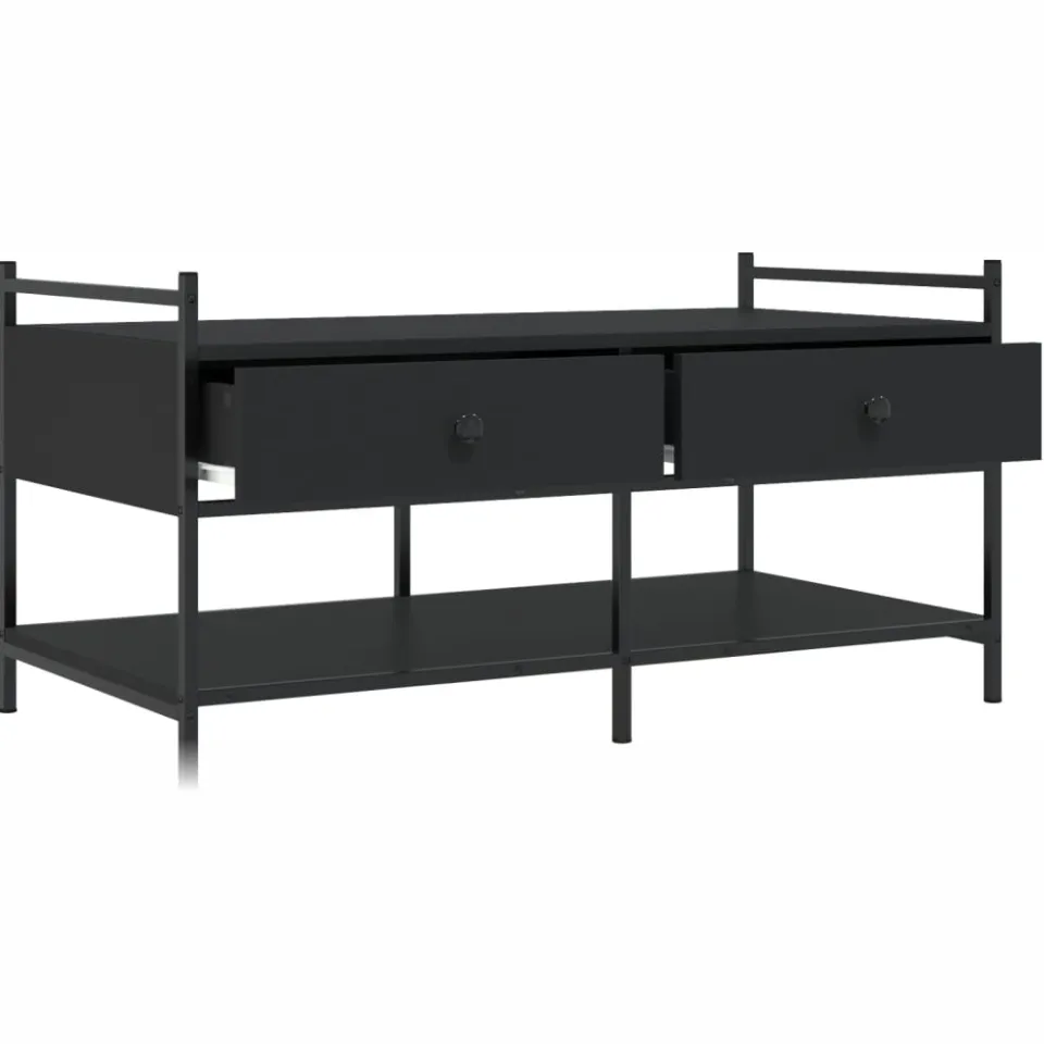 vidaXL Salontafel 99x50x50 cm bewerkt hout zwart