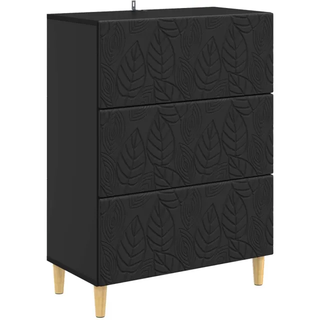 vidaXL Ladekast - 66 - x - 34,5 - x - 90 - cm - Bewerkt - hout - Zwart