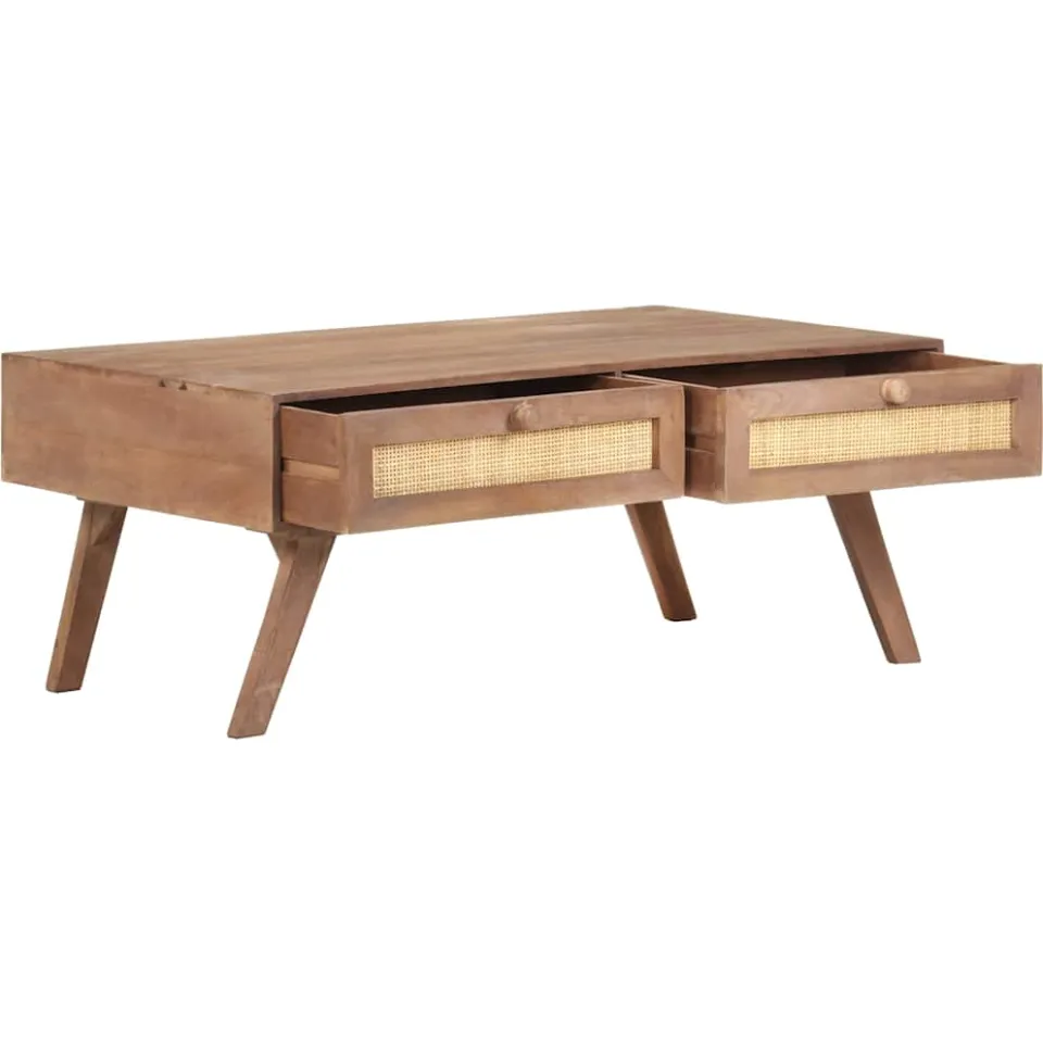 vidaXL Salontafel 100x60x40 cm massief mangohout bruin, foto 3