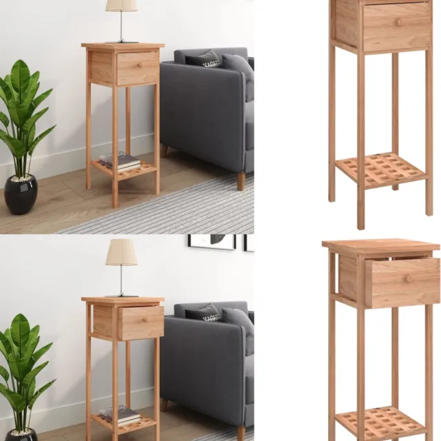 vidaXL Bijzettafel - met - lade - 25x25x60 - cm - walnotenhout Bruin