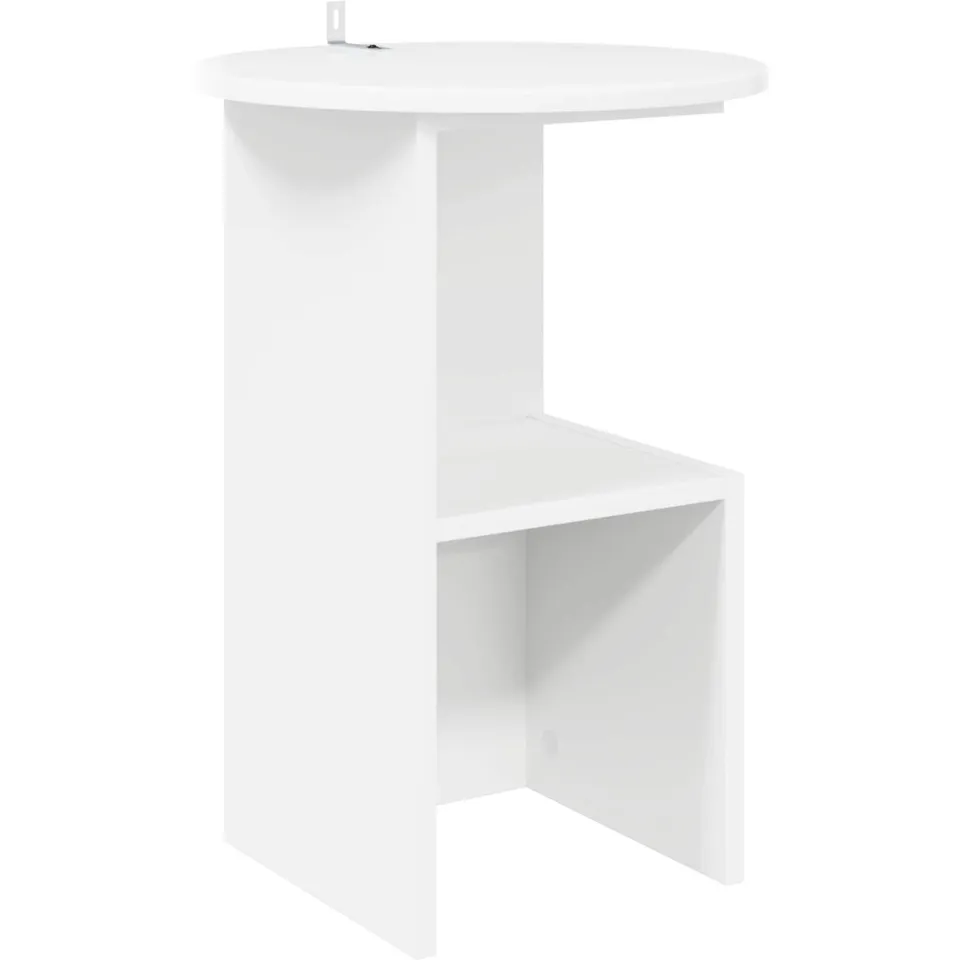 vidaXL Bijzettafel Wit Ø 39,5 x 55 cm Bewerkt hout