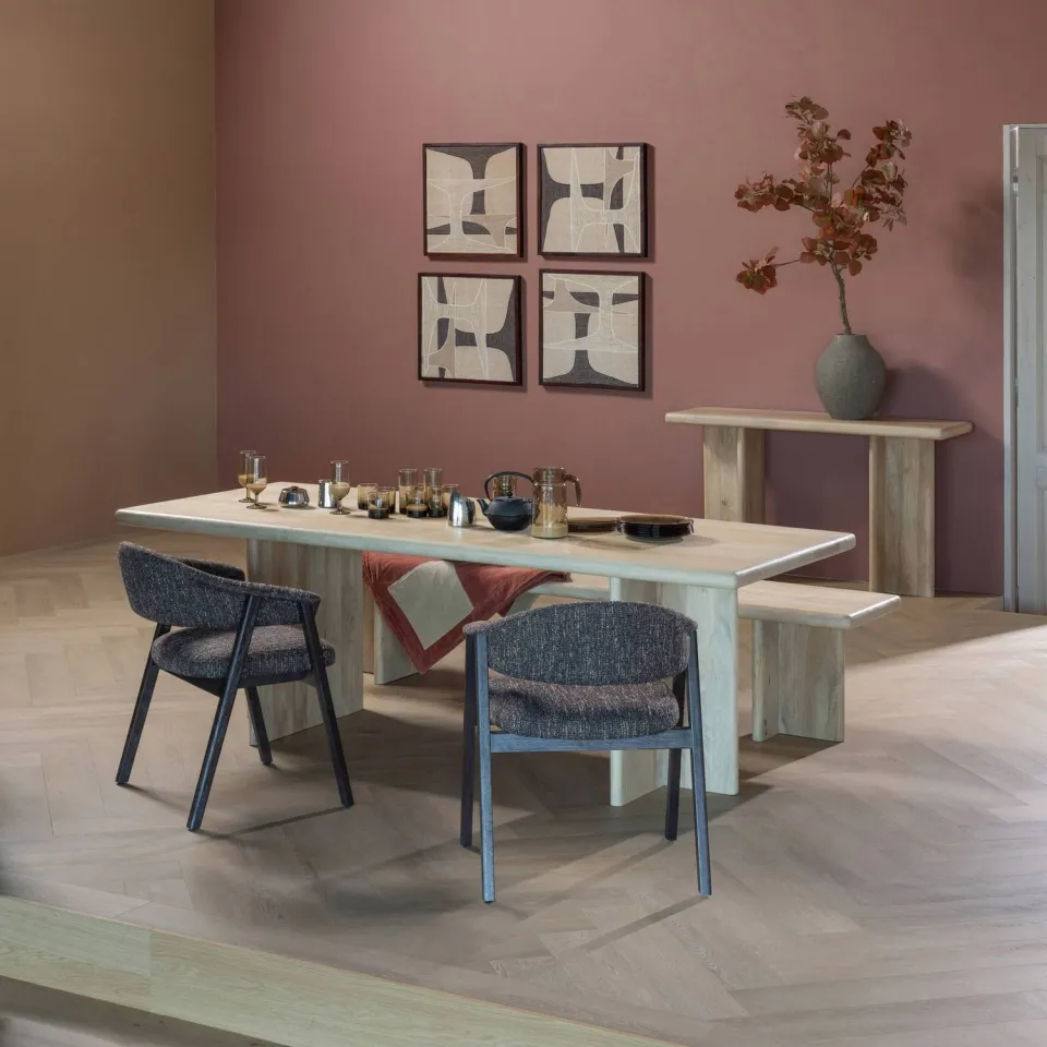 WOOOD Ato Eettafel 220 CM - Mangohout - Naturel - 76x220x90, foto 3