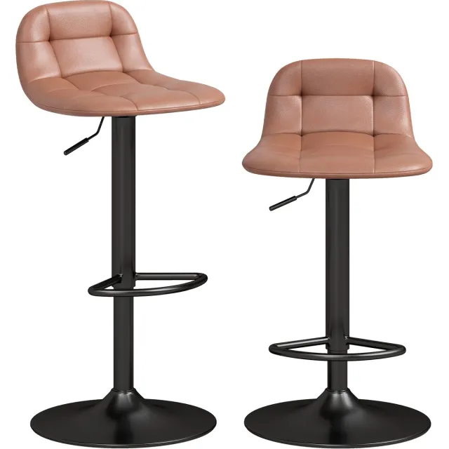 Homcom barkruk - PU, metaal - 40 x 41,5 x 76-98 cm - Bruin