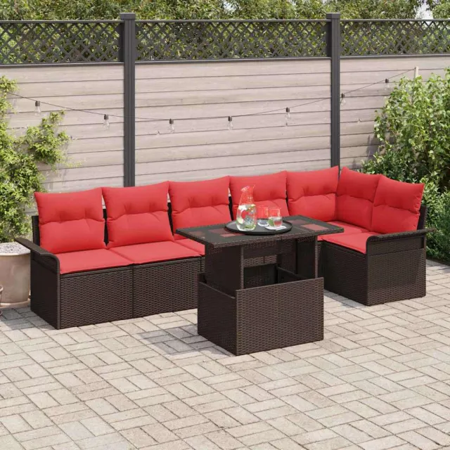 vidaXL Tuin Sofa Set 7 st Bruin [Synthetisch]: Poly Rattan, foto 2