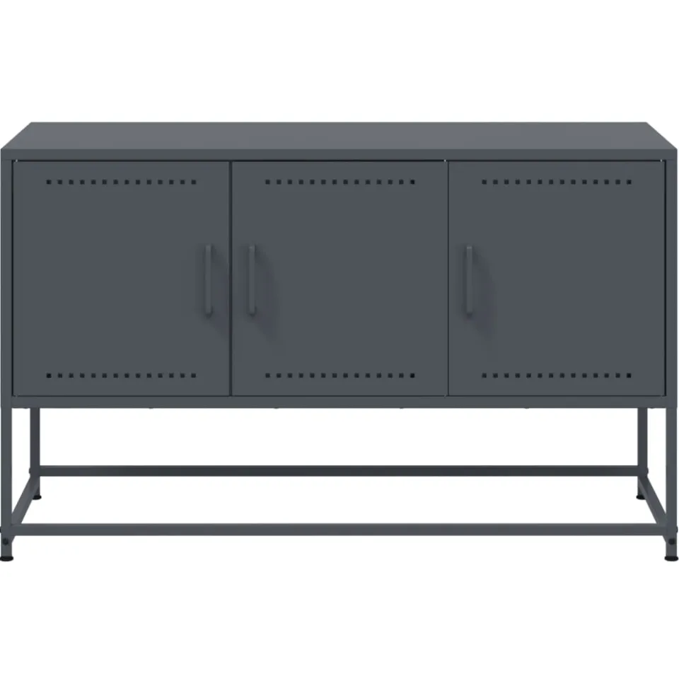 vidaXL Tv-meubel 100,5x39x60,5 cm staal antracietkleurig, foto 4
