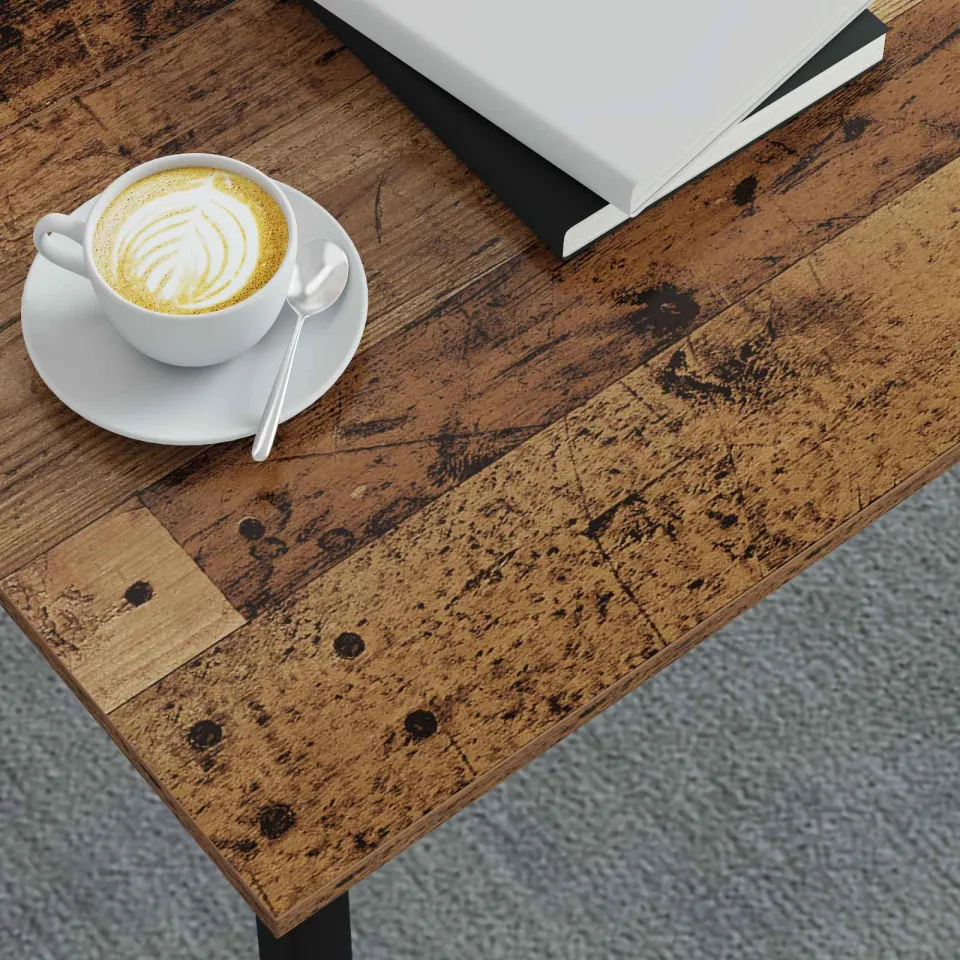 vidaXL Salontafel Oudhout 80 x 80 x 45 cm Bewerkt hout bruin, foto 3