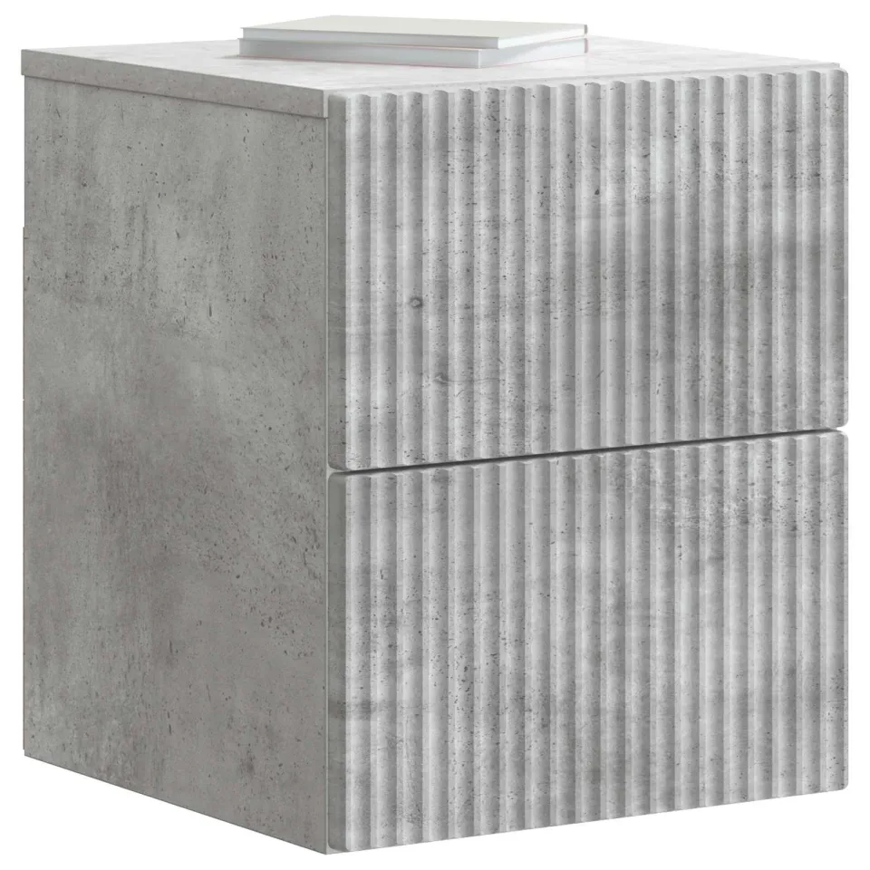 vidaXL Wandbeugel Bedkast Betongrijs 33 x 34,5 x 40 cm Bewerkt hout