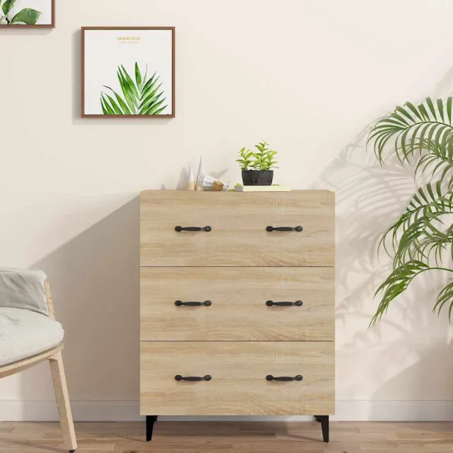 vidaXL Dressoir 69,5x34x90 cm bewerkt hout sonoma eikenkleurig, foto 2