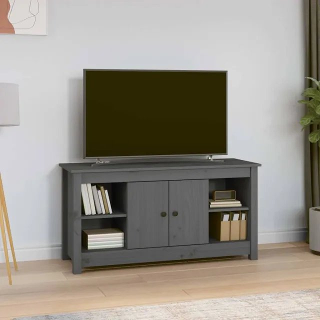 vidaXL Tv-meubel 103x36,5x52 cm massief grenenhout grijs, foto 2