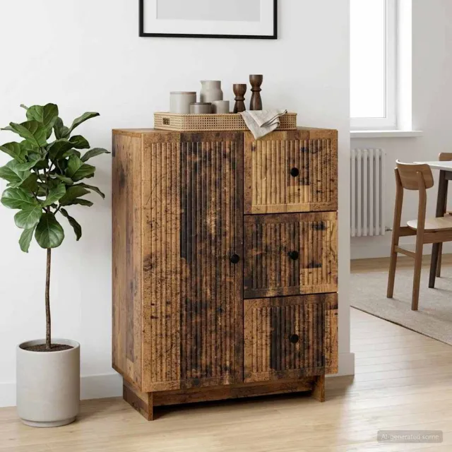 vidaXL Dressoir met lade Oud hout 66 x 34,5 x 90 cm Bewerkt hout Bruin