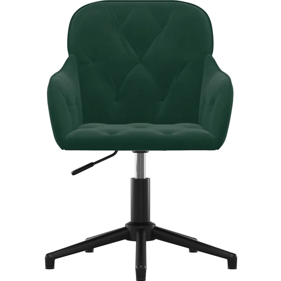 vidaXL Eetkamerstoelen draaibaar 2 st fluweel donkergroen groen, foto 4