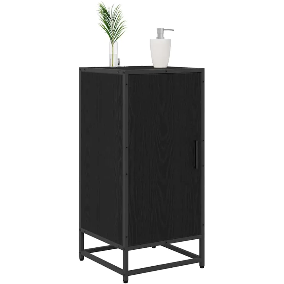 vidaXL Dressoir Zwart Eiken 35,5 x 35 x 76 cm