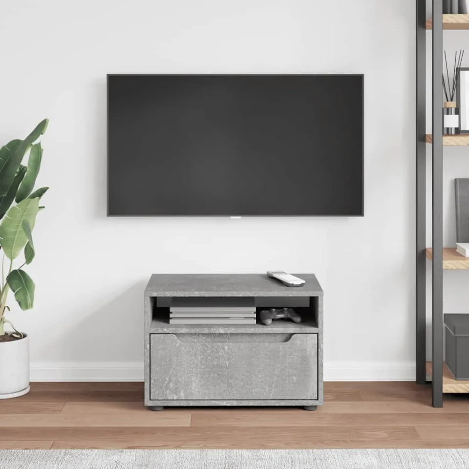 vidaXL Tv-meubel VISNES 60x40x38 cm bewerkt hout betongrijs grijs, foto 2