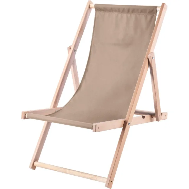 KADAX Set salontafel met ligstoelen Anjouin naturel + 2 houten ligstoelen cappuccino Bruin