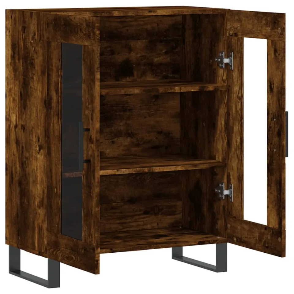 vidaXL Dressoir 69,5x34x90 cm bewerkt hout gerookt eikenkleurig, foto 4