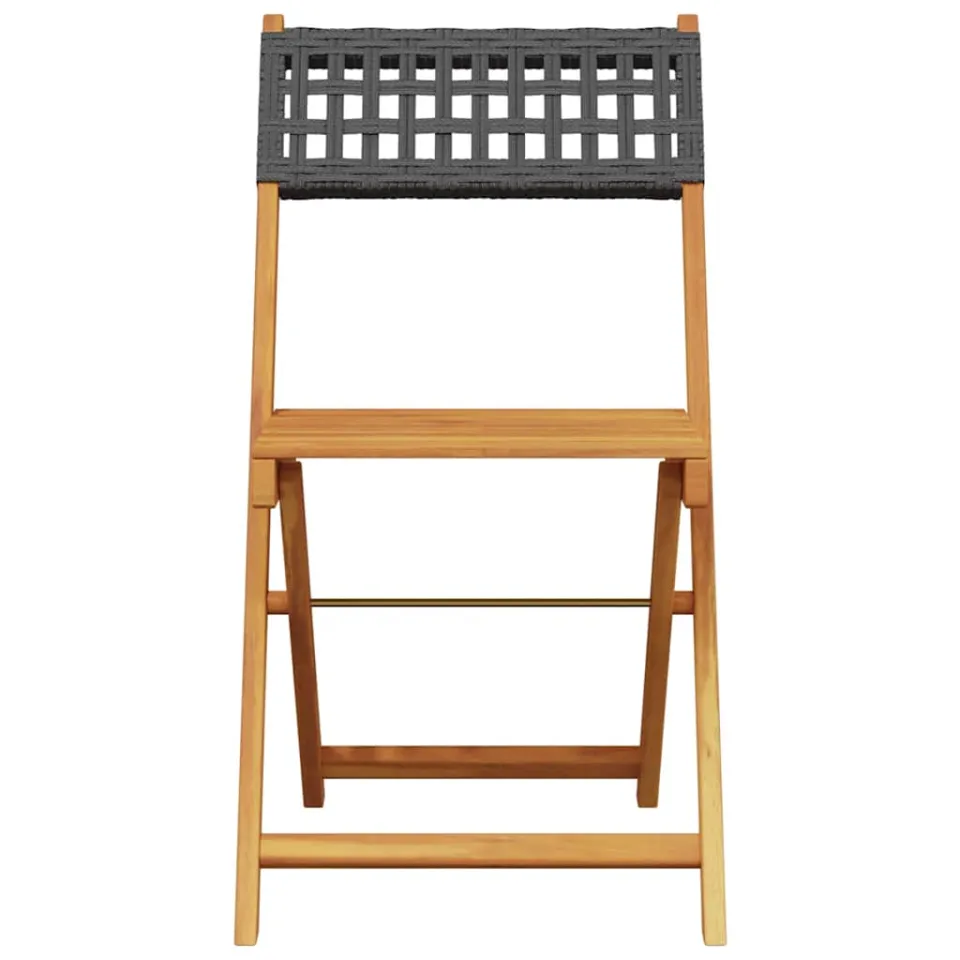 vidaXL 3-delige Bistroset poly rattan en massief hout zwart, foto 4