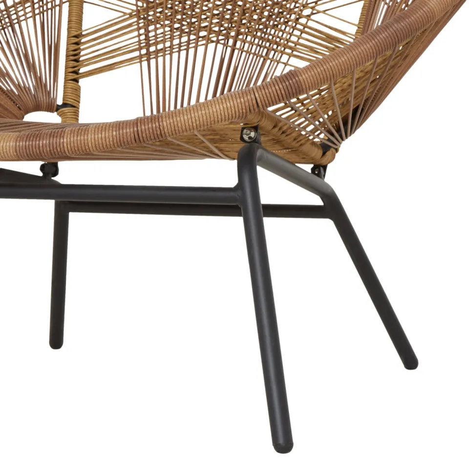 NOUS Garden loungestoel Miami naturel/zwart, foto 7