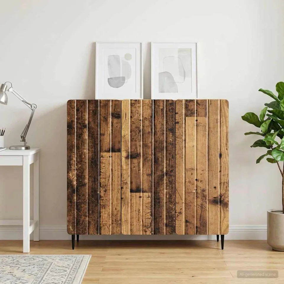 vidaXL Dressoir Oud hout 89 x 34,5 x 82 cm Bewerkt hout bruin, foto 3
