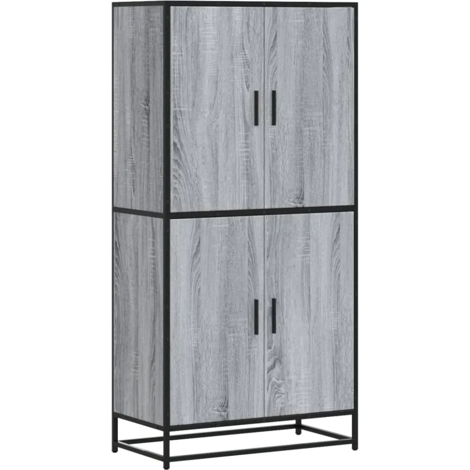 vidaXL Hoge kast 68x35x139 cm bewerkt hout grijs sonoma eikenkleurig, foto 3