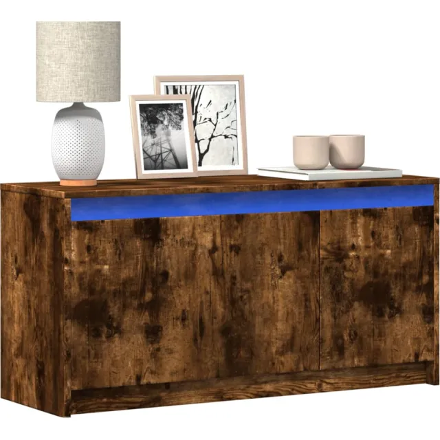 vidaXL Tv-meubel met LED 100x34x50 cm bewerkt hout gerookt eikenkleur