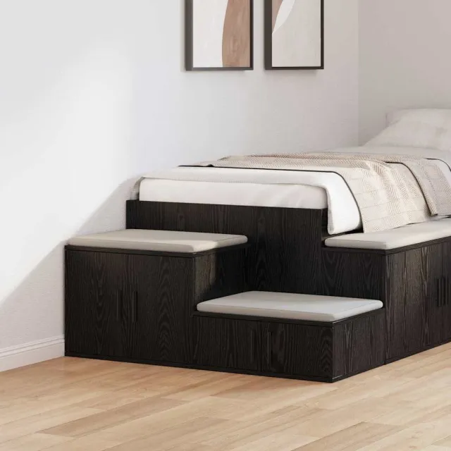 vidaXL Opbergkast 2 st Zwart Eiken 127 x 41 x 40 cm Bewerkt hout, foto 2