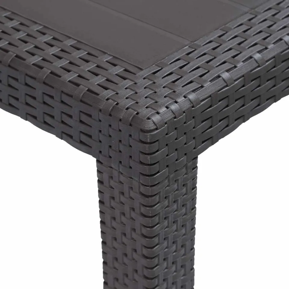 vidaXL Tuintafel 150x90x72 cm rattan-look kunststof bruin, foto 3