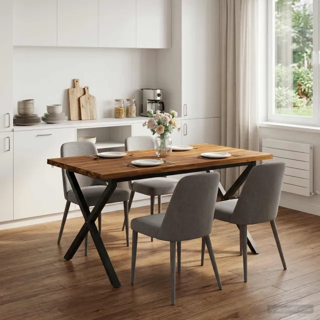 vidaXL Live Edge Eettafel 140 x 90 x 75 cm Massief Acaciahout Naturel