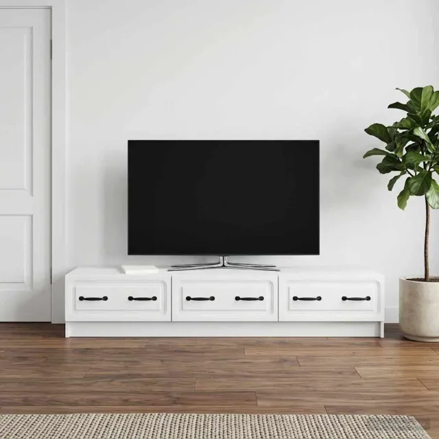 vidaXL TV-kast met lade Wit 147 x 34,5 x 27 cm Bewerkt hout, foto 2