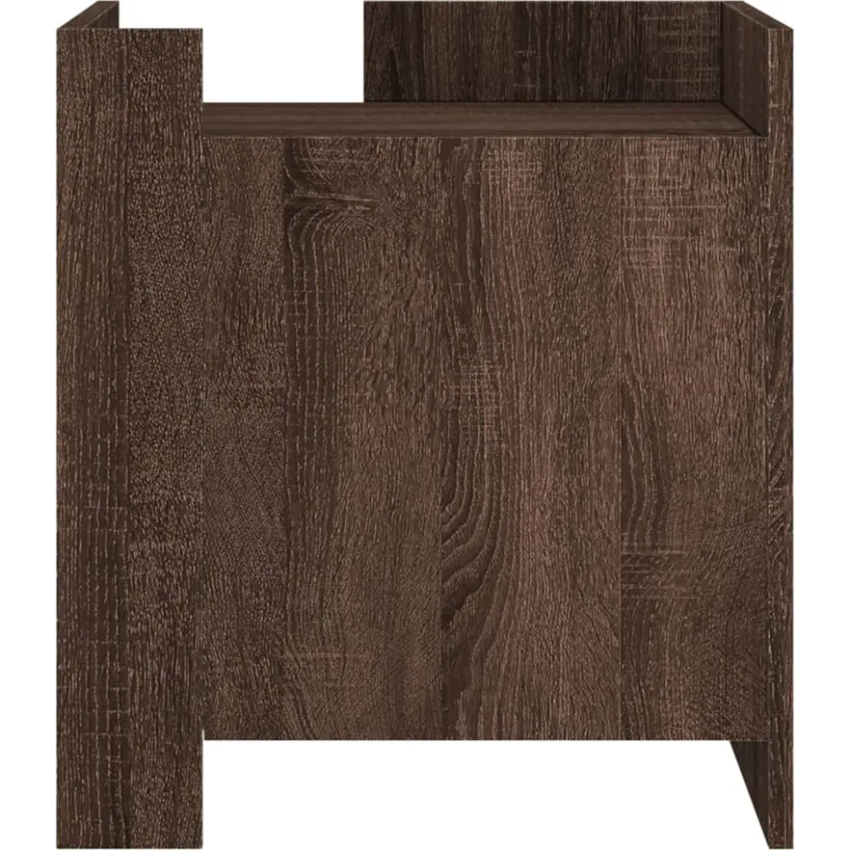vidaXL Nachtkastje 45x50x50 cm bewerkt hout bruin eikenkleurig