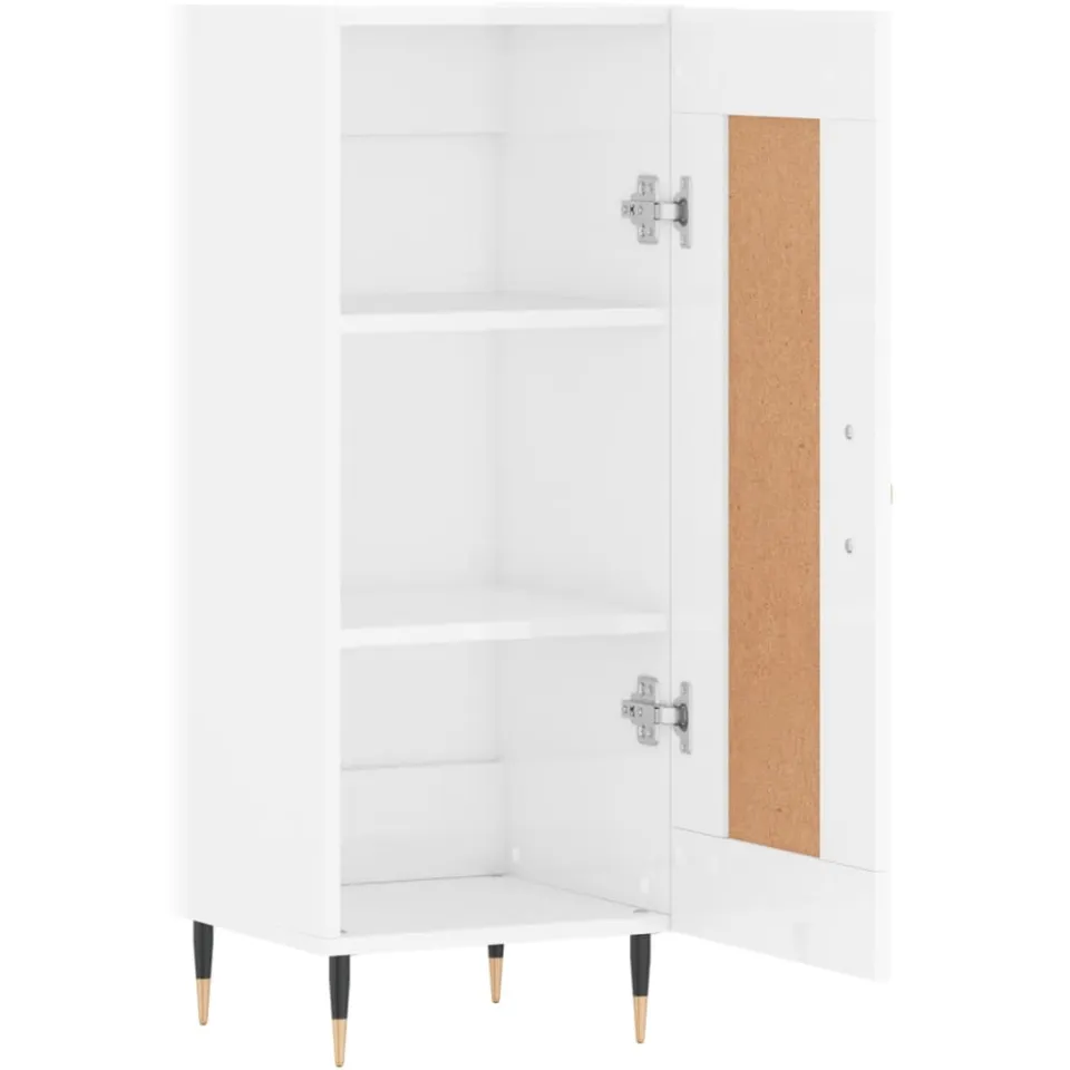 vidaXL Dressoir 34,5x34x90 cm bewerkt hout hoogglans wit, foto 3
