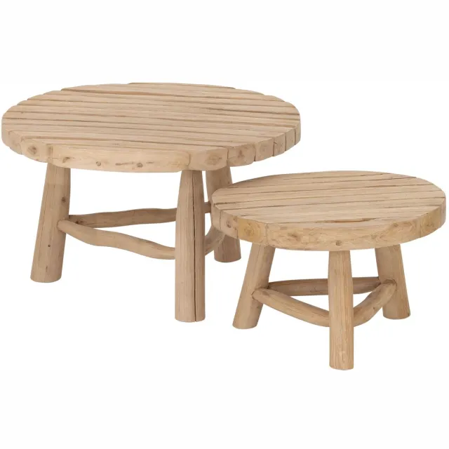 Must Living Coffee table Blue Marlin, set of 2 ,32xØ48 cm / 42xØ68 cm, teak branch Naturel