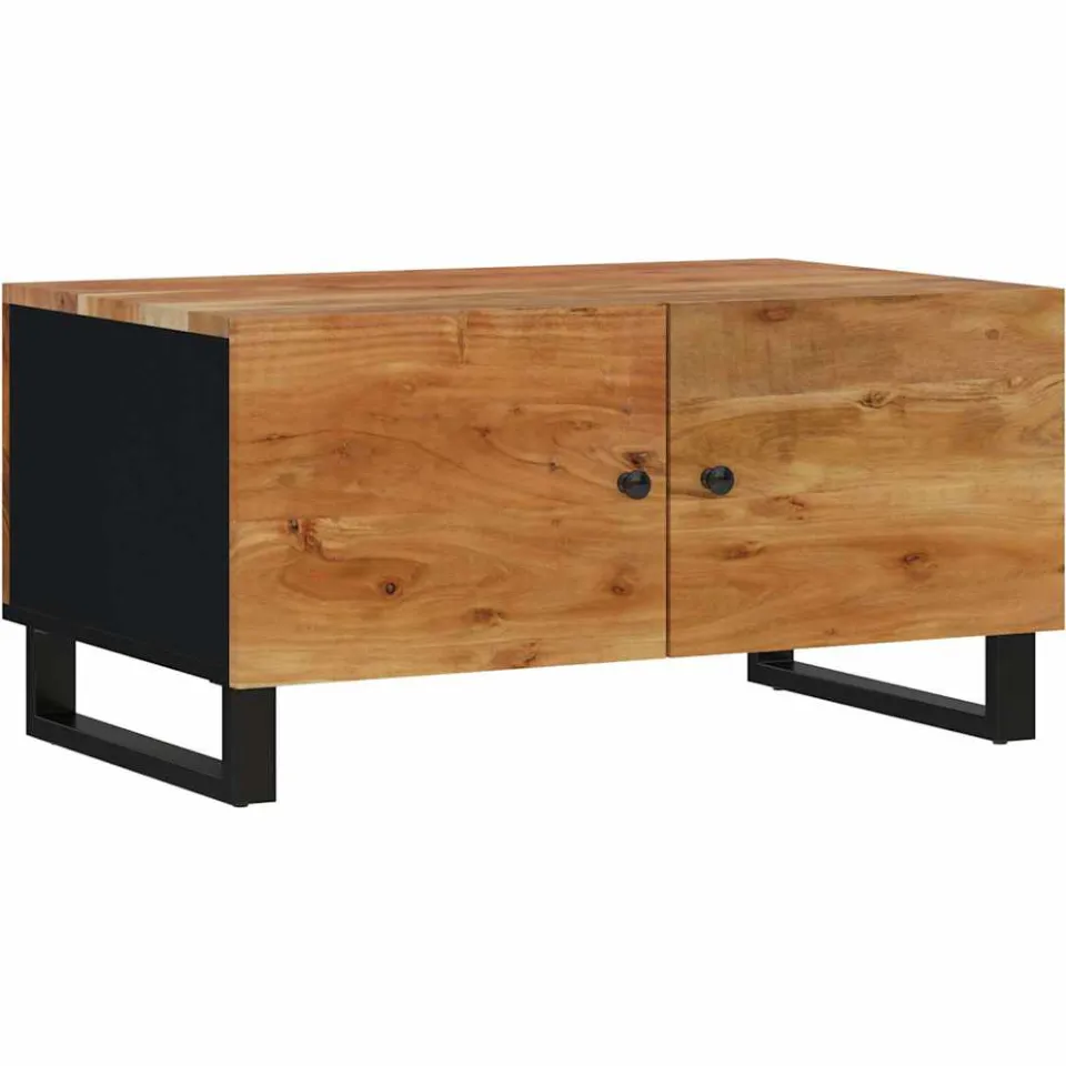 vidaXL Salontafel 80x50x40 cm massief acaciahout en bewerkt hout Bruin