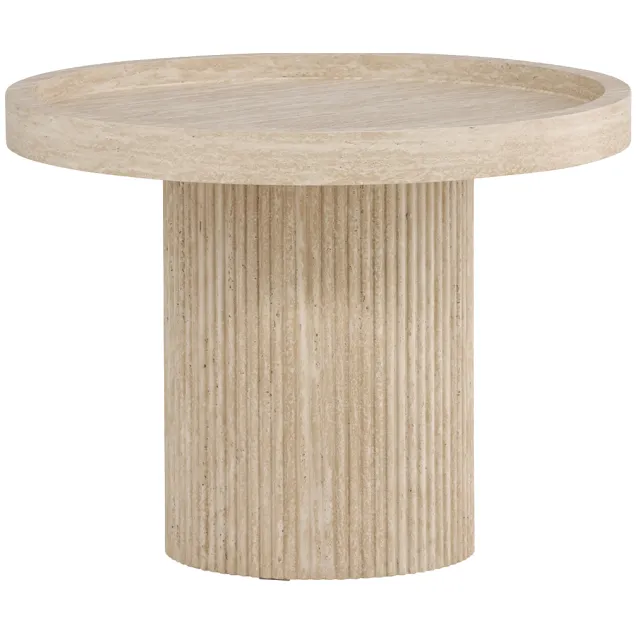 Nest living Micah houten bijzettafel beige - Ø 60 cm