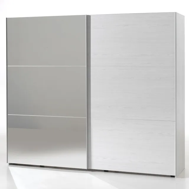 schuifdeurkast Andante-W25 licht eiken Wit