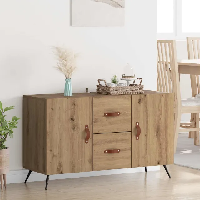 vidaXL Dressoir Artisan Eiken 100 x 36 x 60 cm Bewerkt hout Bruin