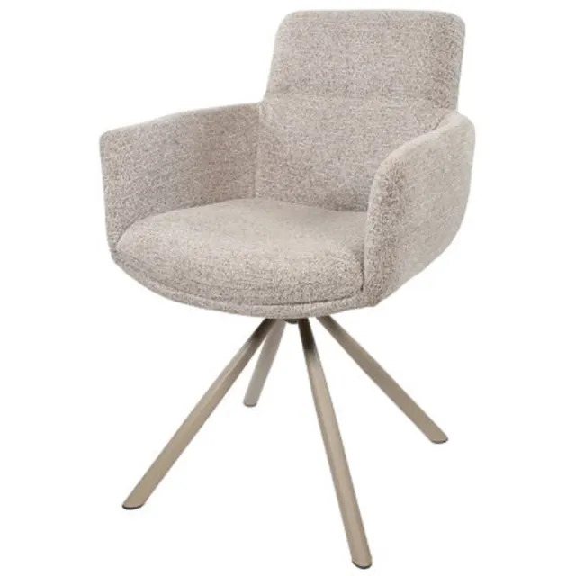 MySons Eetkamerstoel Harry - taupe draaipoot 360 - Present Sandy 121 - eetkamerstoelen set van 2 Zand