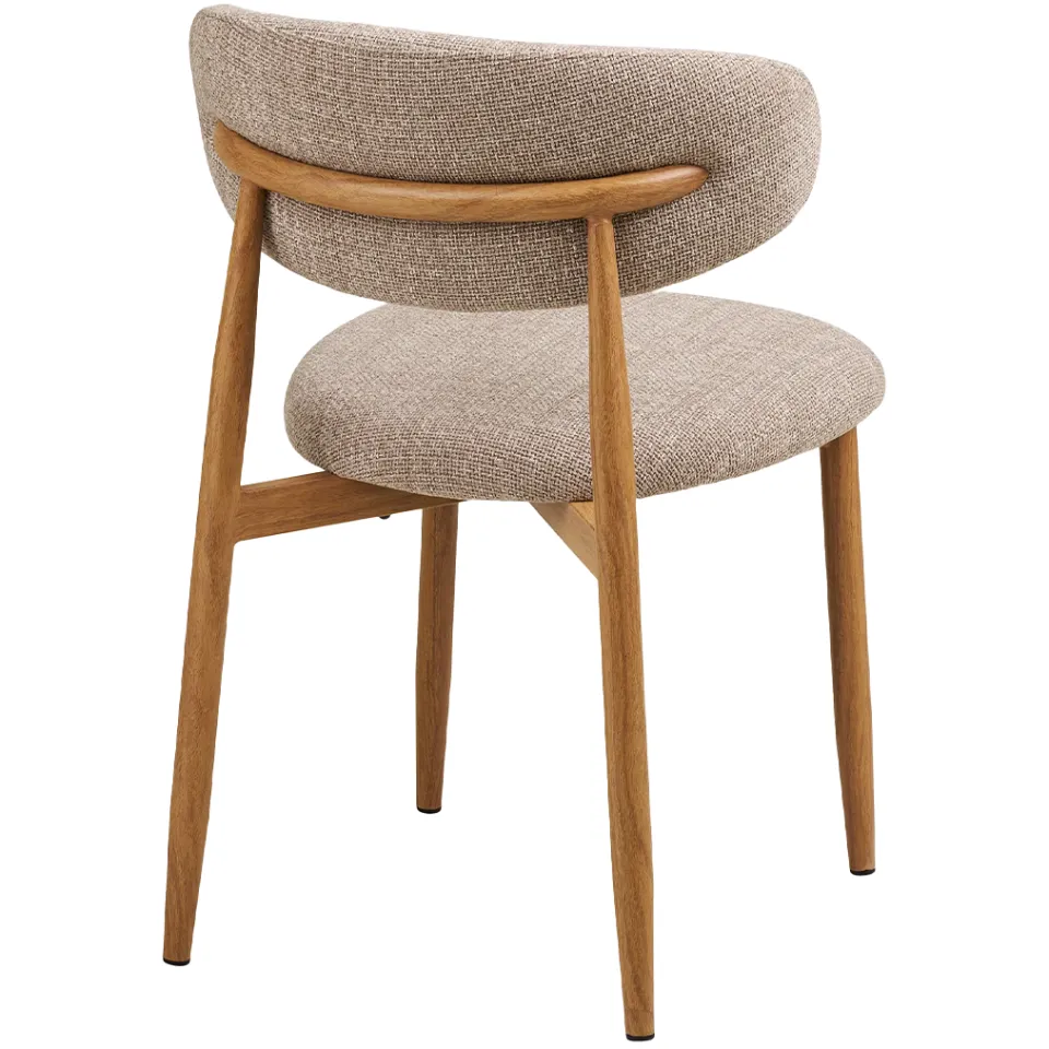 Nolon Jolien eetkamerstoel taupe mixed - naturel onderstel, foto 4