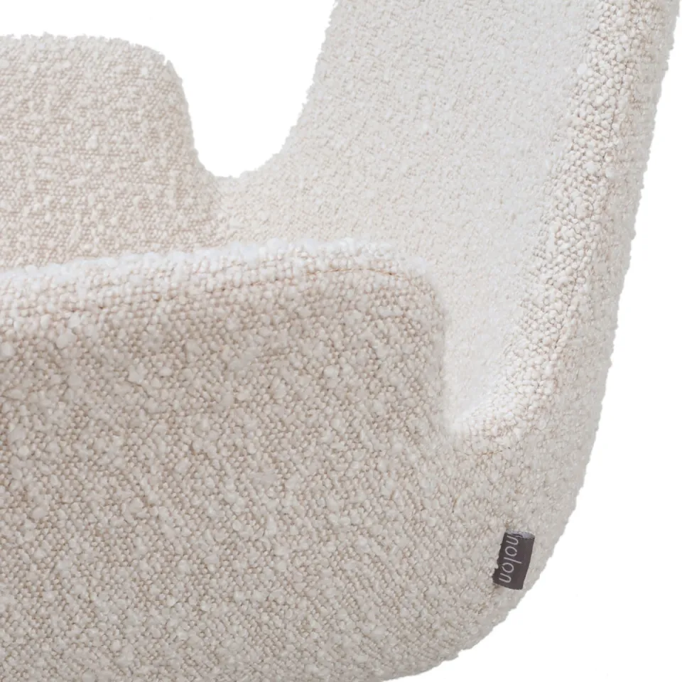Nolon Nena-Eef eetkamerstoel bouclé beige - walnoot houten onderstel, foto 4