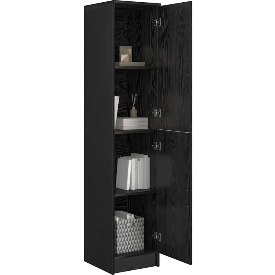 vidaXL Hoge kast Zwart Eiken 35 x 39 x 168 cm