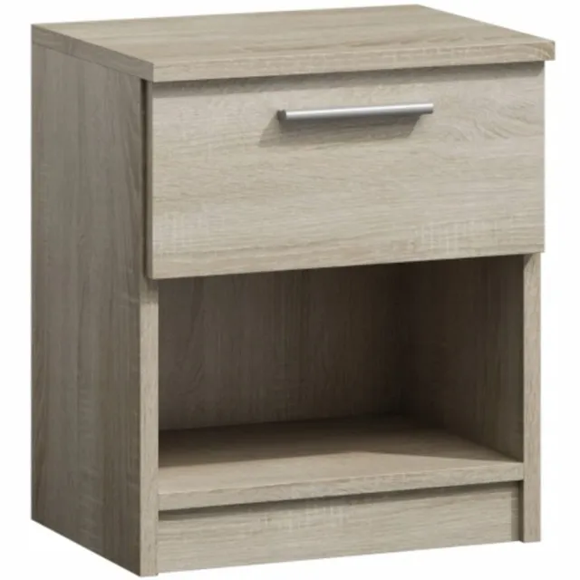 Furnitex Sonoma - Nachtkastje - 1 lade - Open vak Eiken