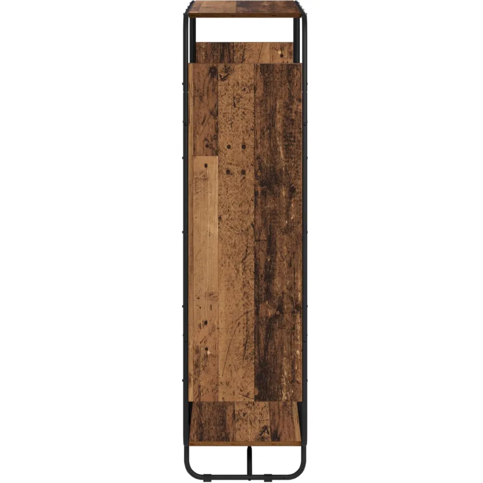 vidaXL Hoge kast Oud hout 93.5 x 37.5 x 144 cm Bewerkt hout bruin, foto 4