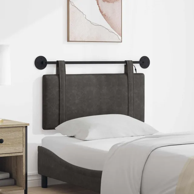 vidaXL Hangend hoofdbord Zwart Antiek PU