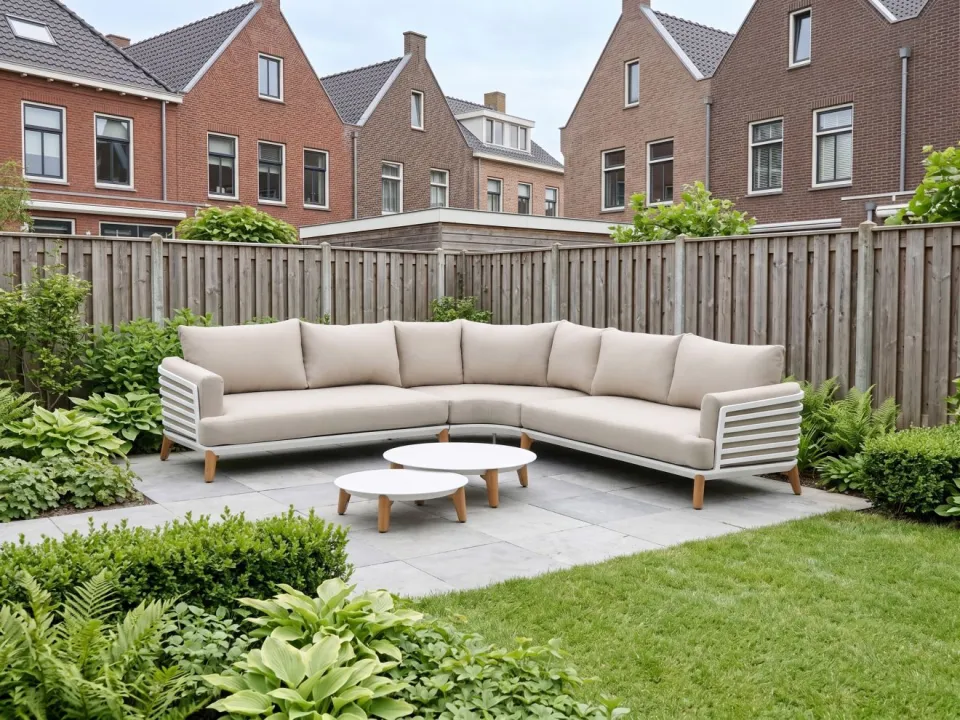 Bellagio tuinmeubelen Bellagio Esenta lounge tuintafel ø86 (h:21cm)/ø 68 (h:19cm) wit, foto 2