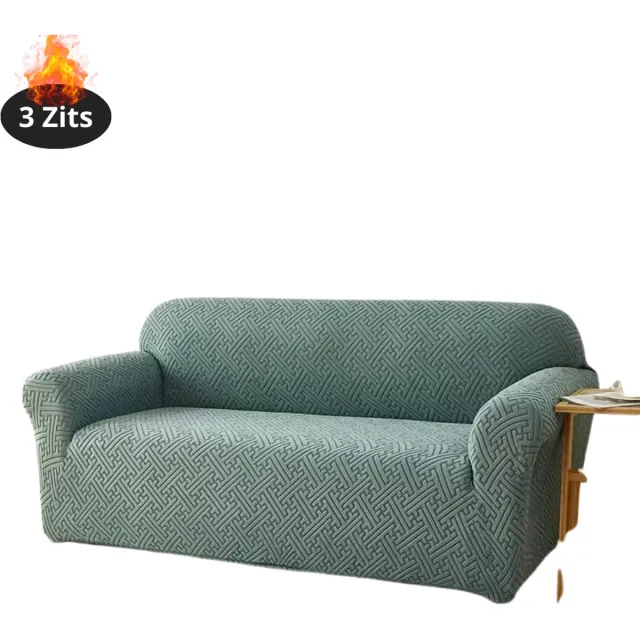 Livano Bankhoes - Bankbeschermer - Stretch - Sofa Cover - Effen - Groen - 3 Zits