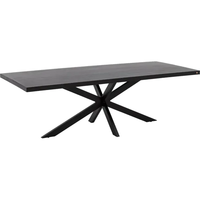 Goossens Eettafel Lecca - 240 x 76 x 100 - mango - zwart - rechthoekig mango zwart gelakt